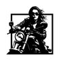 Wallity Rider Escultura de Pared de Metal Negra